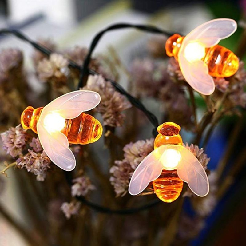 7m 50leds Christmas Bee Shape Light Zasilane Energią Słoneczną Zewnętrzne Oświetlenie Dekoracyjne Wodoodporne