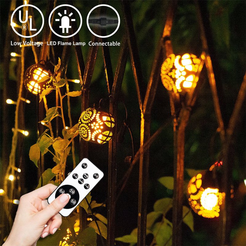 8 Sztuk 3 Metry Lampa Led Z Płomieniem Dyni Fantazyjne Światła Na Halloween Delikatny Pusty Płomień Sling Sterowanie Na Podczerwień Dyniowe Światło Świąteczna Dekoracja Ornament Wodoodporny