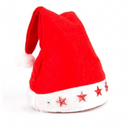 Czapka Bożonarodzeniowa Ze Światełkami - Tradycyjna Czerwono-biała Świąteczna Świętego Mikołaja