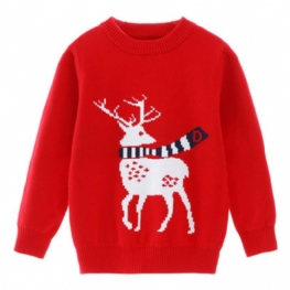 Dziecięcy Świąteczny Sweter Z Dzianiny Dla Chłopców Dziewcząt Christmas Xmas Party Pulower Bluzy Z Kapturem Na Zimę Wiosna Zagęścić Bardzo Ciepły Koszula