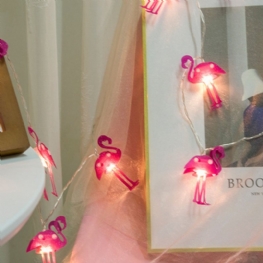 Literacka Lampka Bożonarodzeniowa Flamingo Nocna Do Dekoracji Festiwalowych Wodoodporny Łańcuch Świetlny Led Do Wnętrz Lub Na Zewnątrz Zasilanie Bateryjne