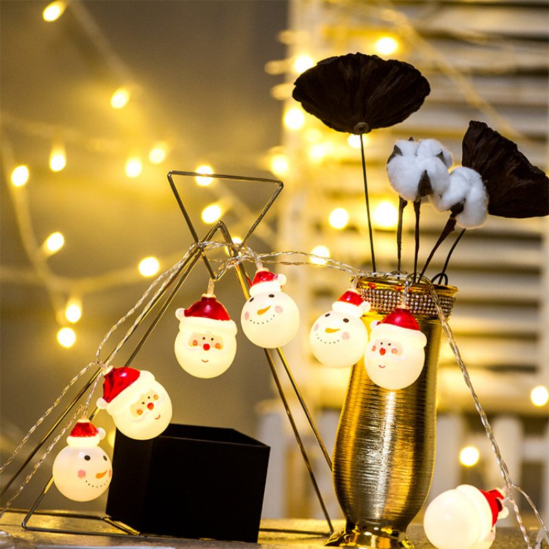 Snowman Christmas Lights Led String Decoration Pojemnik Na Baterie Usb Santa Claus