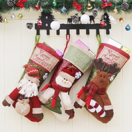 Wielkoformatowy Wiszący Prezent Na Boże Narodzenie Skarpety Nowy Nabytek Santa Elk Snowman Kids Gift Bag Świąteczne