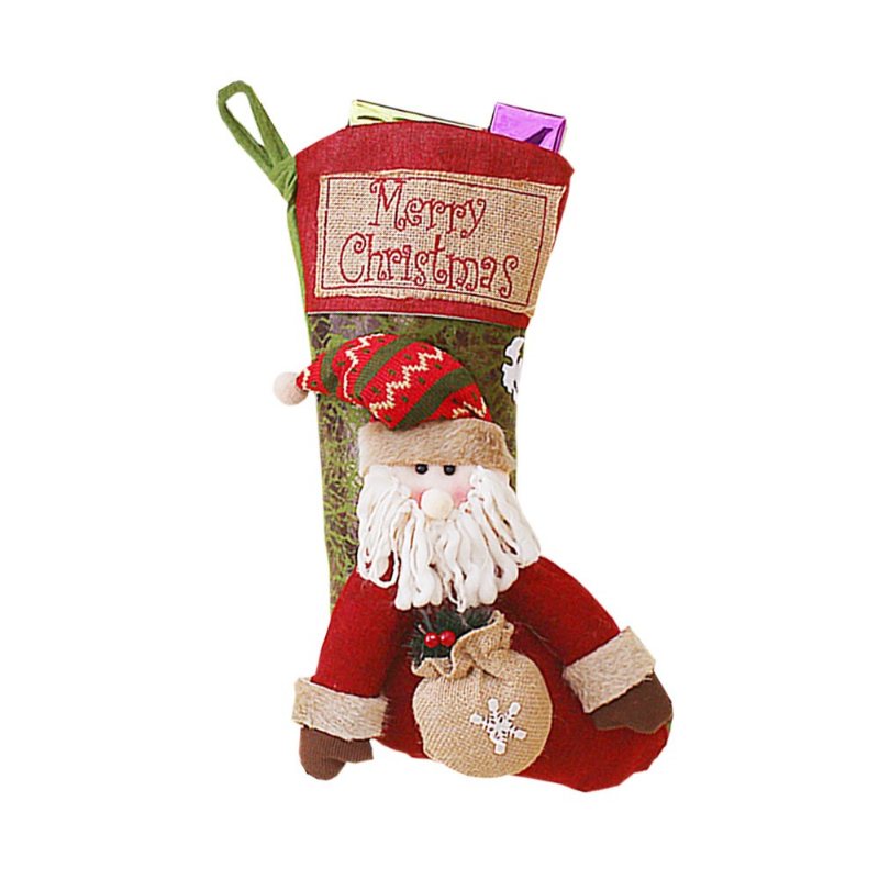 Wielkoformatowy Wiszący Prezent Na Boże Narodzenie Skarpety Nowy Nabytek Santa Elk Snowman Kids Gift Bag Świąteczne