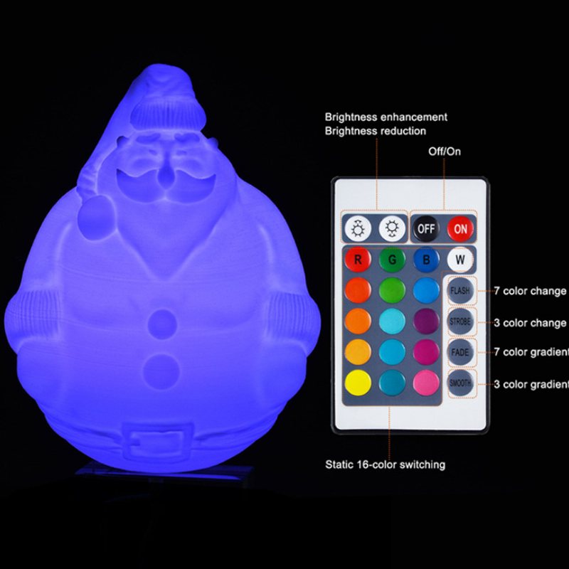 Xmas Nowy Kreatywny Śliczny Święty Mikołaj Ojciec Boże Narodzenie Model Spożywczy Druk 3d Pla Lampka Nocna