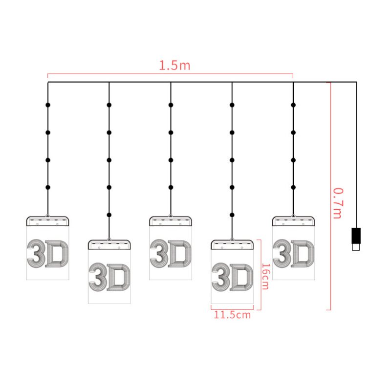 Zasilany Przez Usb Snowman Elk Christmas 3d Sign Light Holiday Window Sufit Wall Hanging Fairy Lighting Led String Kurtyna Lamp