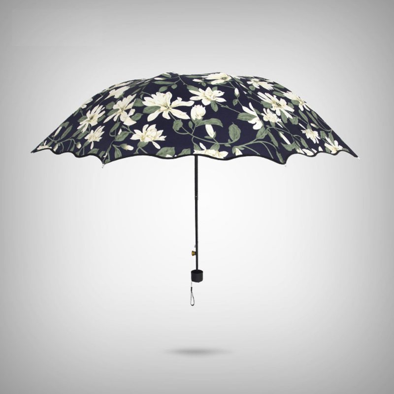 Potrójnie Składany Wiatroodporny Parasol Podróżny Anti-uv Sun Classic Tender Lily Umbrella