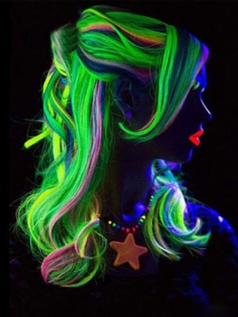 11 Kolorów Luminous Długa Prosta Peruka Halloween Single Clip Syntetyczne Doczepy Do Włosów