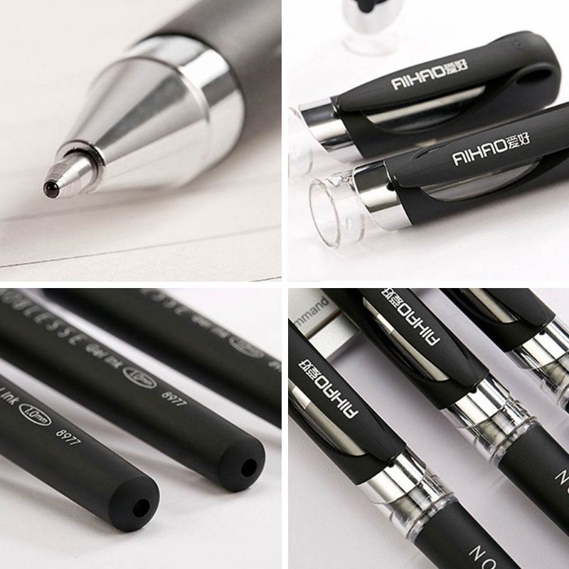 12 Szt. Długopis Żelowy O Dużej Pojemności 1.0mm Carbon Bold Pen Czarny Biznesowy Grube Materiały Biurowe