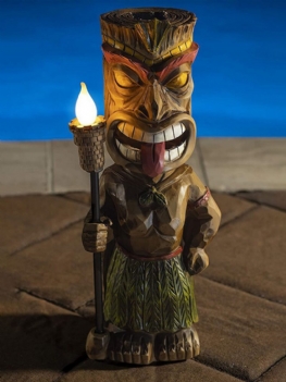 1 Pc Kreatywny Vintage Tribal Totem Rysunek Posąg Z Żywicy Rzeźba Z Migoczącą Latarką Led Na Zewnątrz Kryty Dziedziniec Lampa Ogrodowa Decor