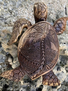 1 Pc Praktyczna Żywica Hawajski Żółw Rzeźba W Drewnie Realistyczna W Ekspozycja Formy Symulacja Zabawna Statua Ogrodnictwo