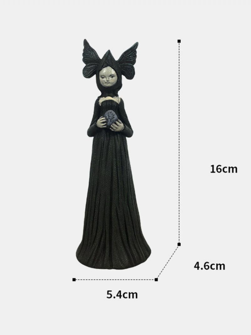 1 Pc Żywica Koszmar Czarownica Figurka Statua Ciemna Dziwaczna Sztuka Przerażające Halloween Rzeźba Dekorowanie Sypialnia Salon Ogród Patio Yard Trawnik Ozdoba