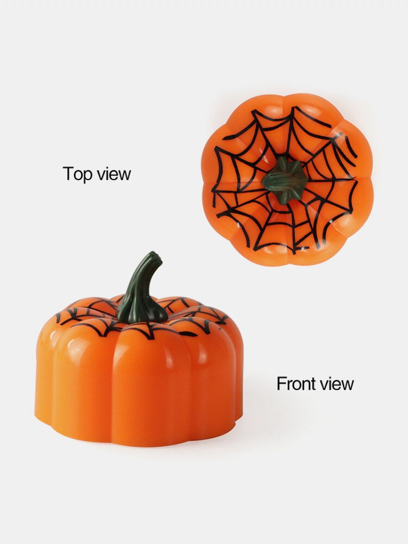 12 Szt. Halloweenowa Dynia Led Light Mini Lampka Nocna Na Festiwal Świąteczne Dekoracje Dzieci Prezent Spider Web Dyniowa Lampa