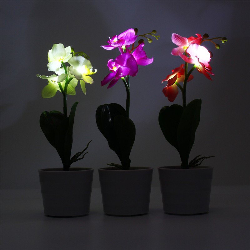 3led Solar Powered Phalaenopsis Flower Stake Garden Yard Light Krajobraz Outdoor Decor