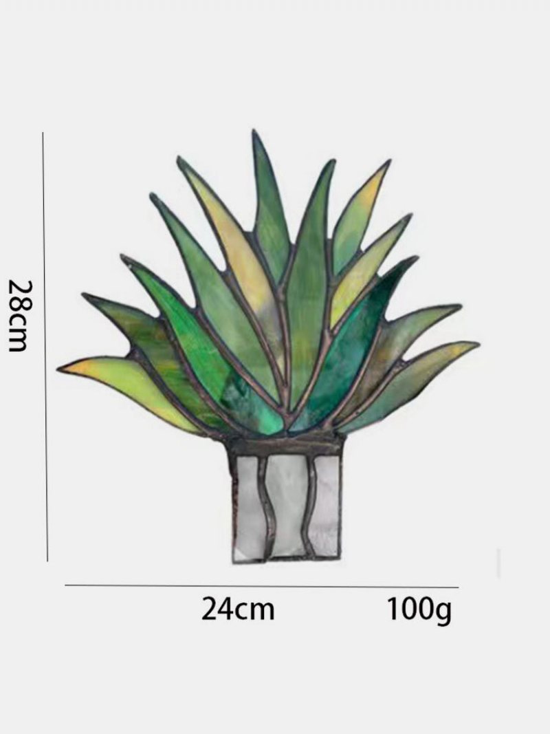 Akryl Suncatcher Barwiony Agawa Aloes Roślina Doniczkowa Doniczka Ogród Ozdoba Domu