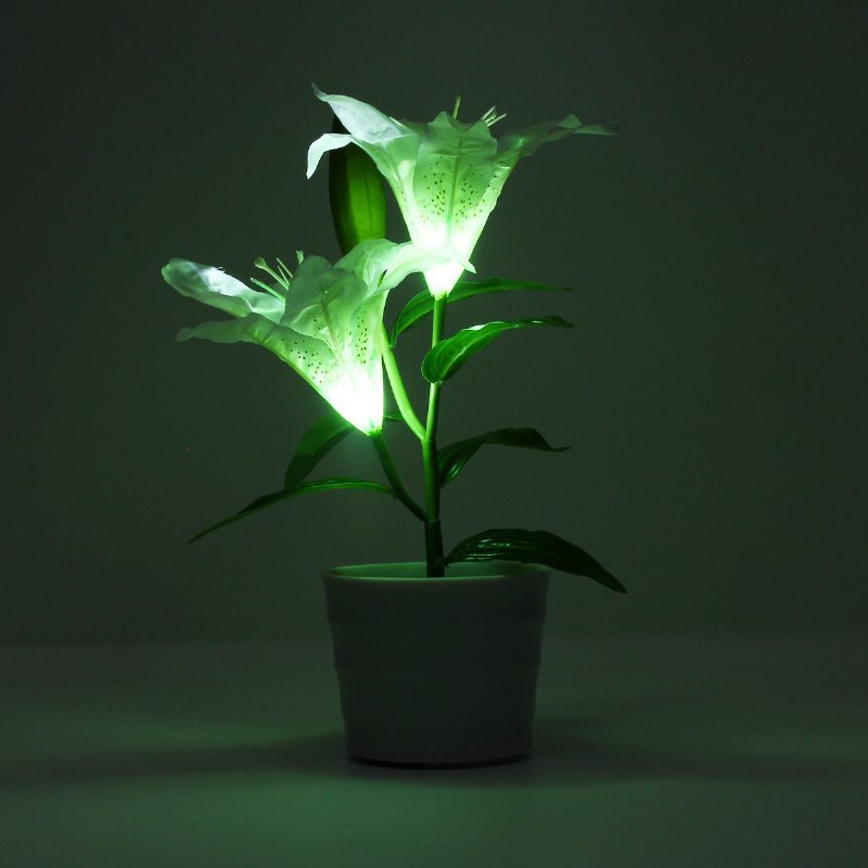 Led Solar Powered Lily Flower Stake Garden Yard Light Krajobraz Outdoor Decor