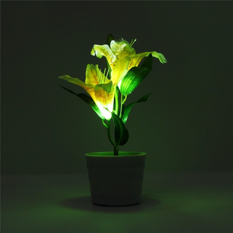 Led Solar Powered Lily Flower Stake Garden Yard Light Krajobraz Outdoor Decor