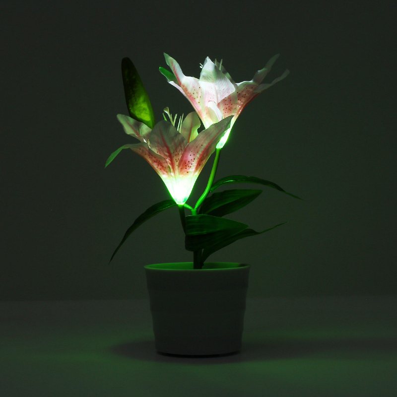 Led Solar Powered Lily Flower Stake Garden Yard Light Krajobraz Outdoor Decor