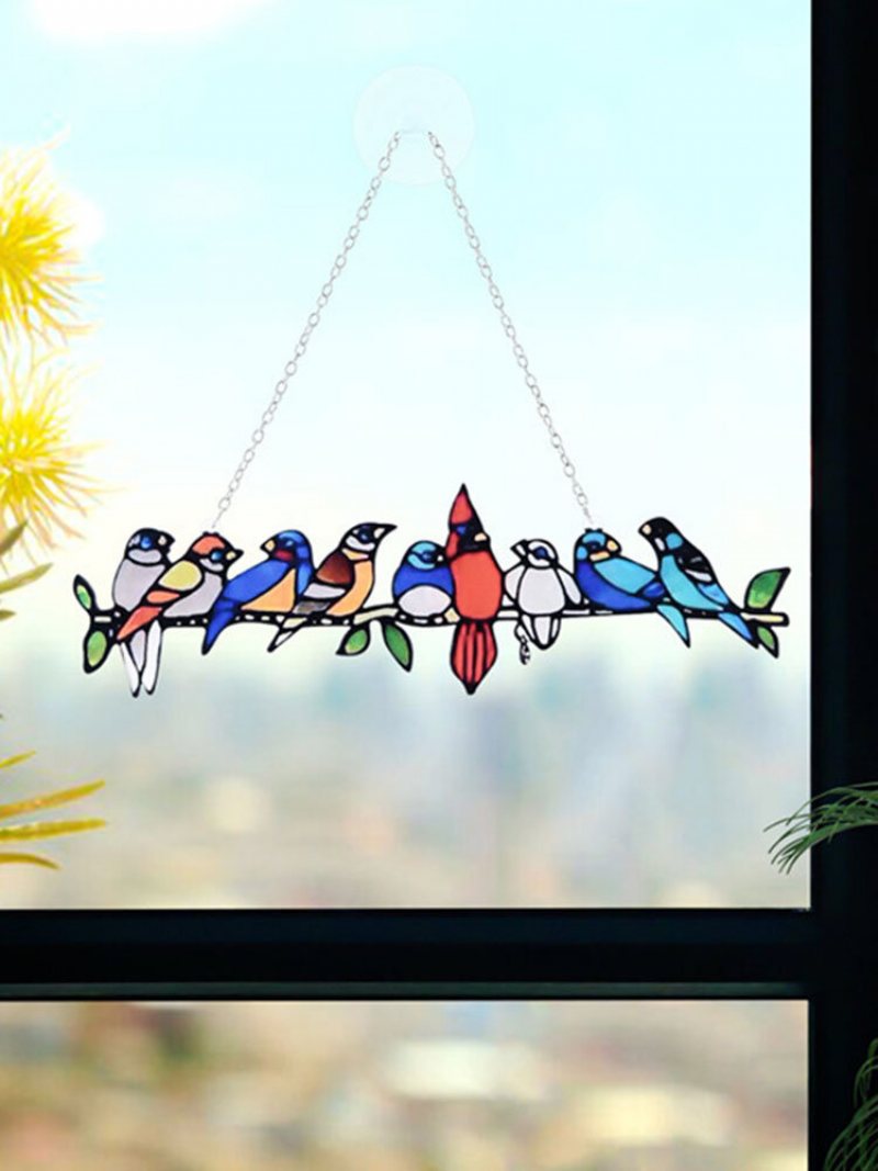 Prezent Festiwalowy Wiele Ptaków Zawieszki Na Szklane Okna Ogród Suncatcher Akrylowe Ozdoby Home Patio Yard Decor