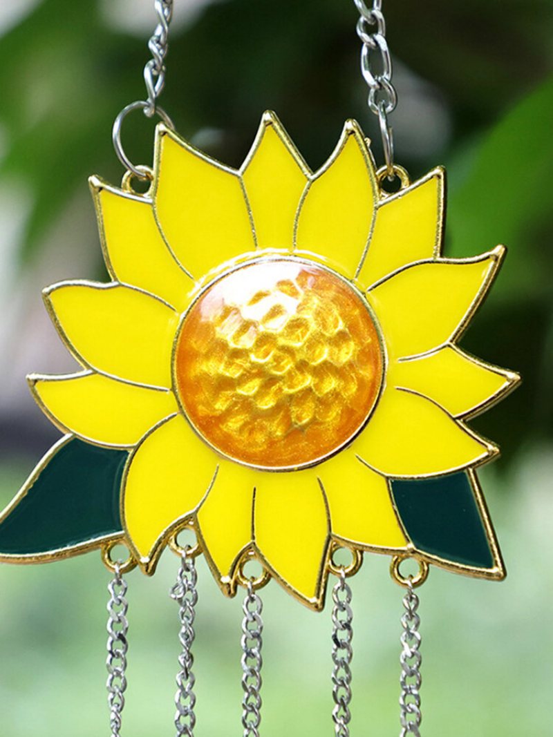 Słonecznik Kształt Nietoperza Wiatr Kuranty Kryty Odkryty Wiszący Ornament Sun Catcher Home Decor Festiwal Prezent Urodzinowy