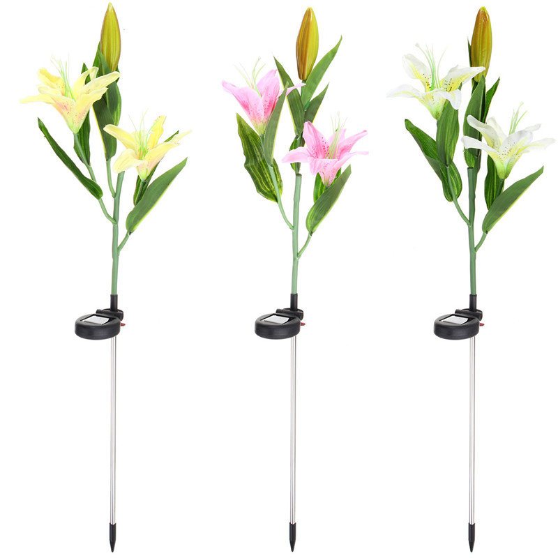 Solar Power Flower Garden Stake Lampa Krajobrazowa Outdoor Yard Lily Light