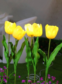 Solar Power Led Tulip Flower Light Energooszczędne Lampy Trawnikowe Ścieżka Ogrodowa Dekoracja Stoczni Lampa Krajobrazowa
