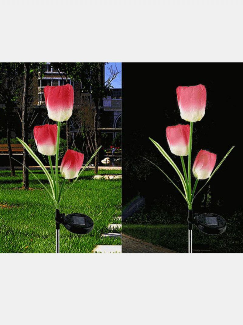 Solar Power Led Tulip Flower Light Energooszczędne Lampy Trawnikowe Ścieżka Ogrodowa Dekoracja Stoczni Lampa Krajobrazowa