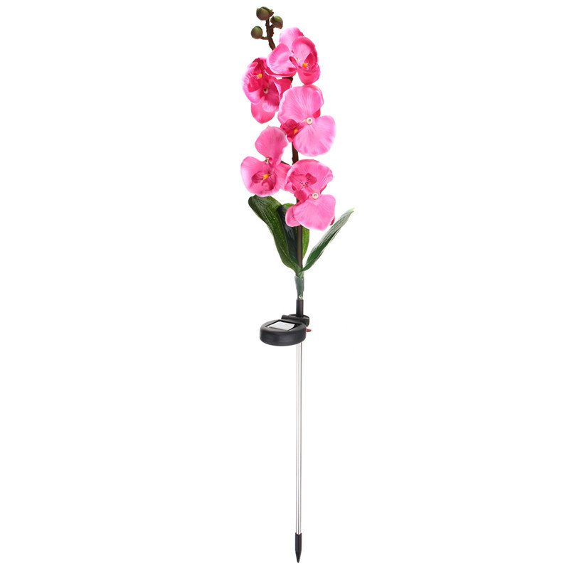 Solar Power Phalaenopsis Garden Stake Lampa Krajobrazowa Butterfly Orchid Outdoor Yard Light