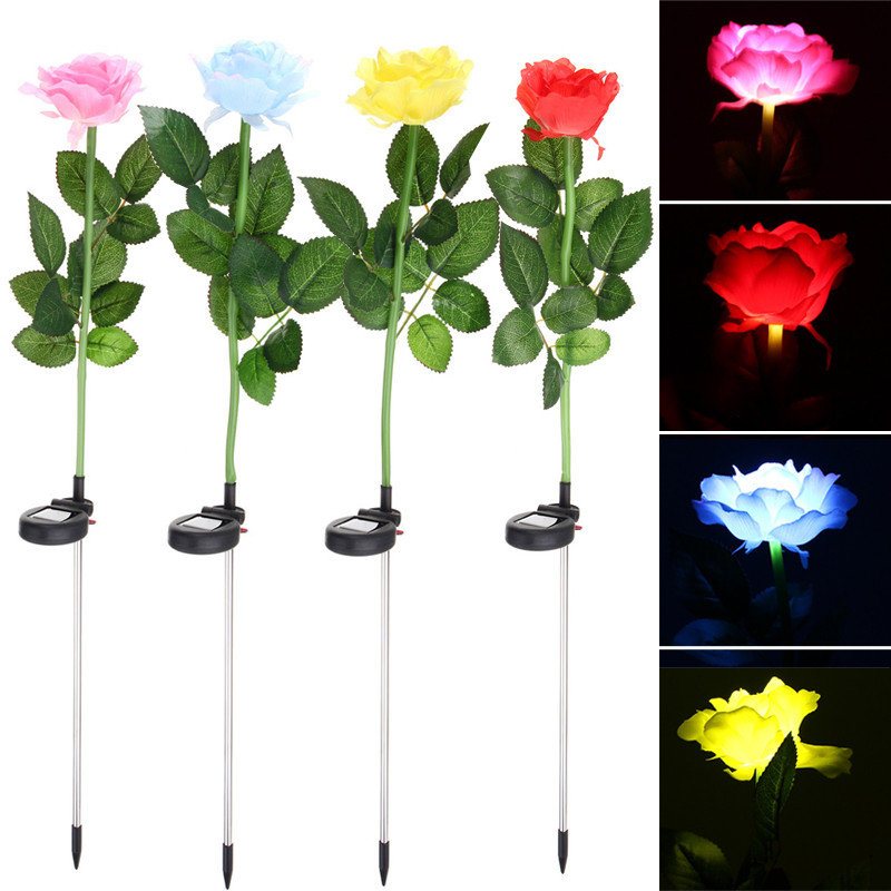 Solar Power Rose Garden Stake Lampa Krajobrazowa Outdoor Yard Light Control