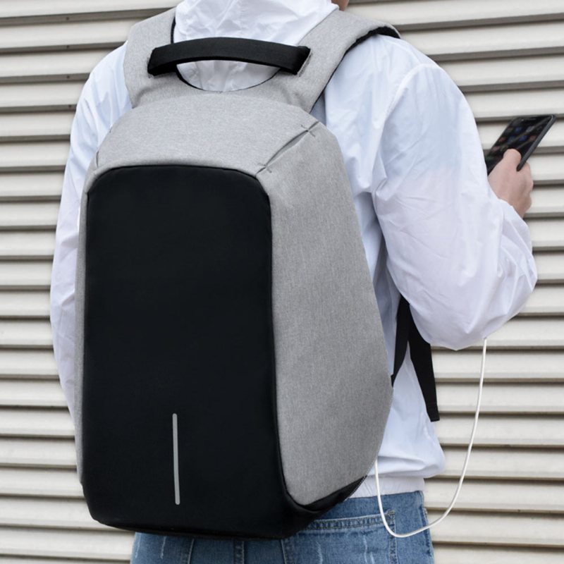 Biznesowa Wodoodporna Odporna Na Zarysowania Tkanina Oxford Casual Man Backpack Torba Na Ramię Z Zabezpieczeniem Przed Kradzieżą Z Ładowaniem Usb