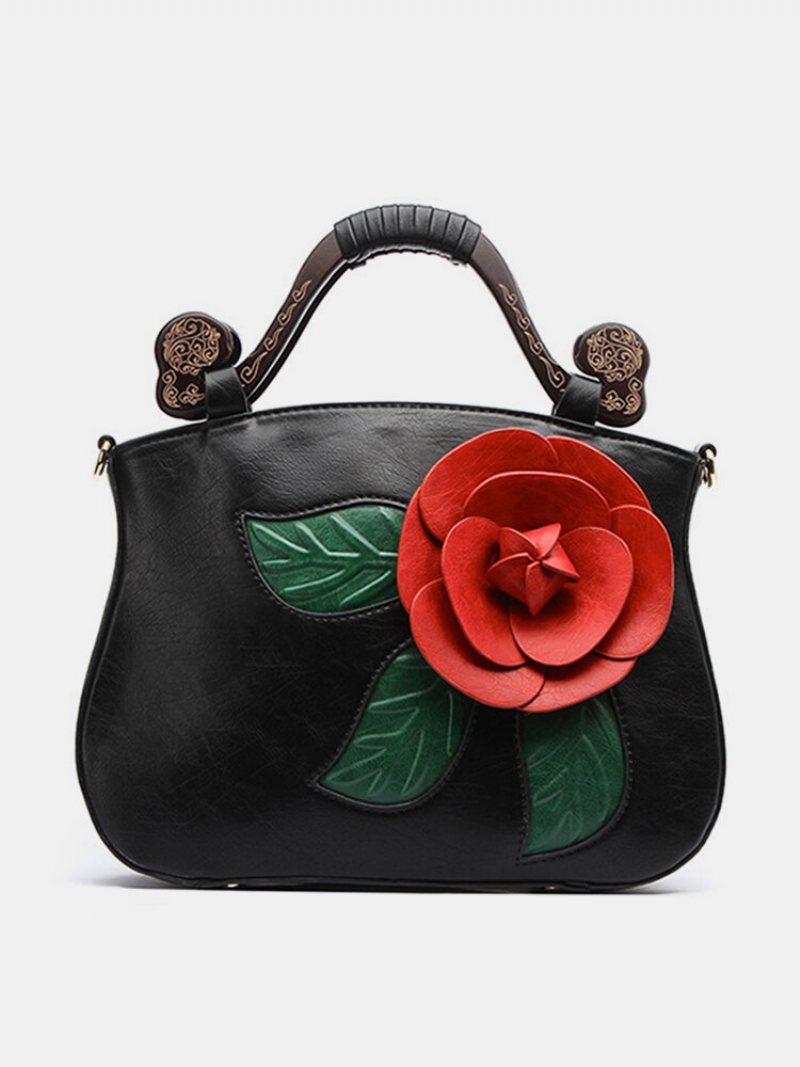 Brenice Vintage Pu Leather Rose Dekoracyjna Torebka Crossbody Dla Kobiet