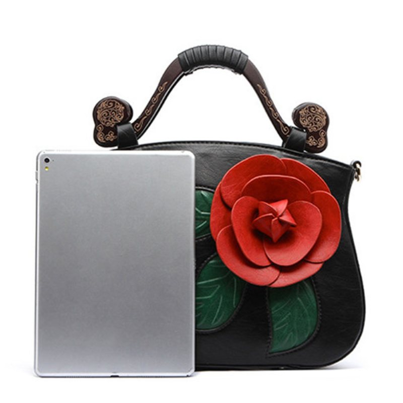 Brenice Vintage Pu Leather Rose Dekoracyjna Torebka Crossbody Dla Kobiet