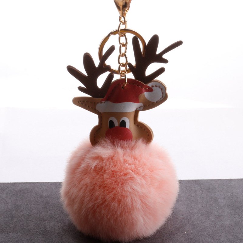 Cartoon Antler Fur Ball Wisiorek Akcesoria Do Toreb Dla Kobiet