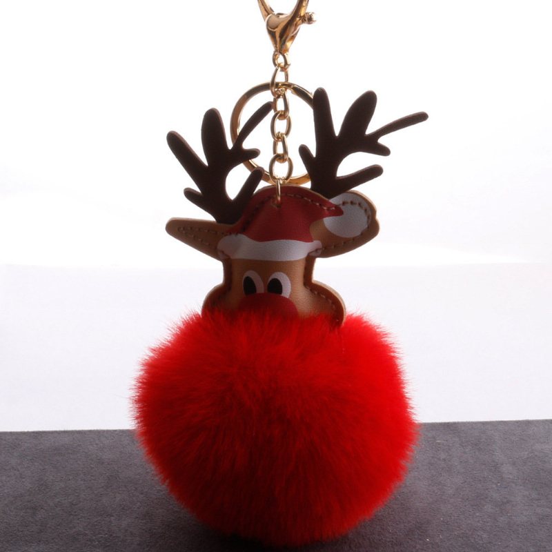 Cartoon Antler Fur Ball Wisiorek Akcesoria Do Toreb Dla Kobiet