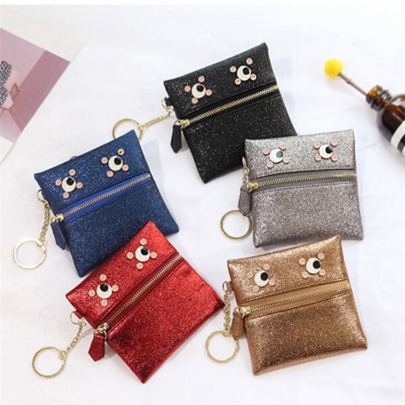 Cartoon Eyes Pearlite Layer Torby Na Monety Card Holde Key Bags Torebka