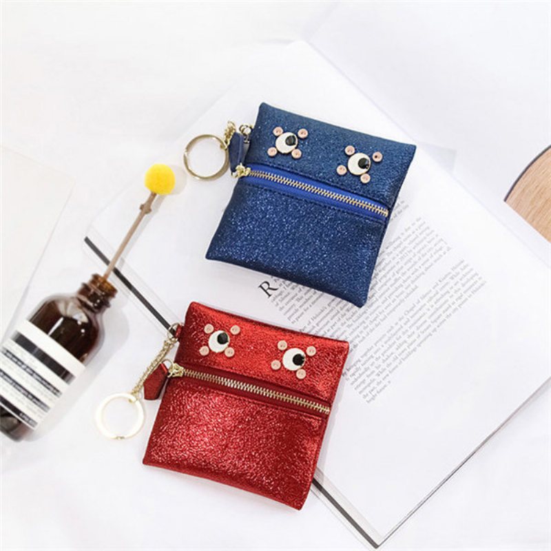 Cartoon Eyes Pearlite Layer Torby Na Monety Card Holde Key Bags Torebka