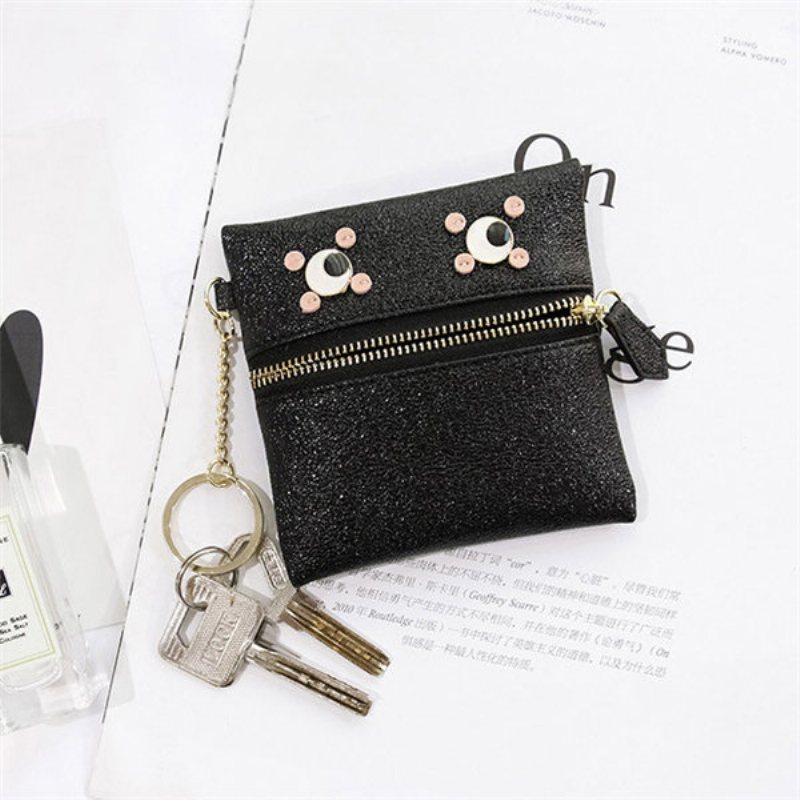 Cartoon Eyes Pearlite Layer Torby Na Monety Card Holde Key Bags Torebka