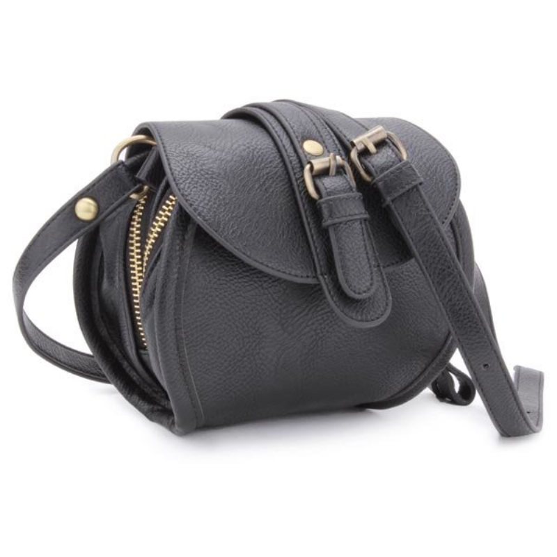 Damski Pasek Ze Skóry Pu Podwójny Zamek Błyskawiczny Mini Crossbody Bag