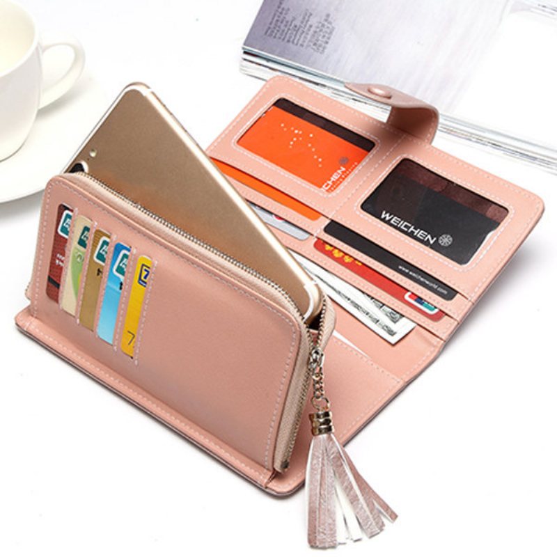 Damski Portfel Ze Skóry Pu Laser Elegancki Torebka Wristlet Wallet Clutches Bag