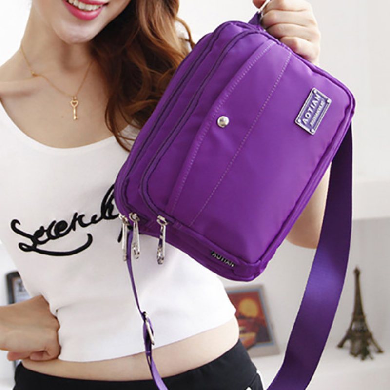 Damskie Nylonowe Wodoodporne Torby Crossbody Solidne Na Ramię Z Wieloma Gniazdami