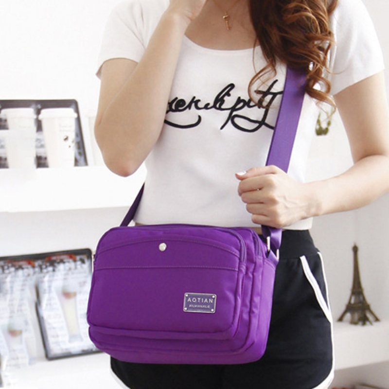 Damskie Nylonowe Wodoodporne Torby Crossbody Solidne Na Ramię Z Wieloma Gniazdami