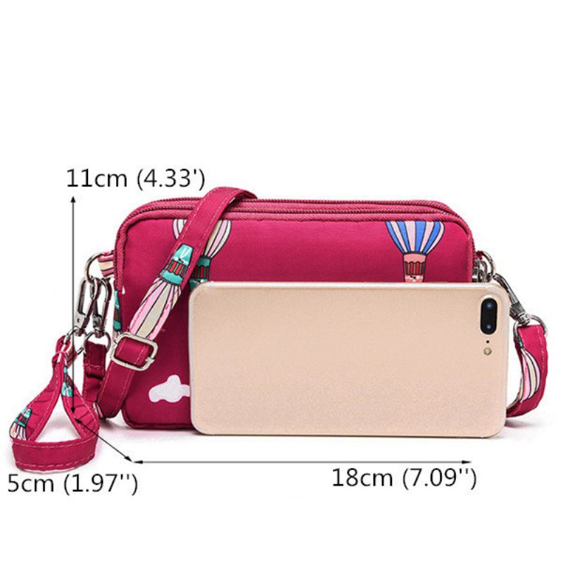 Damskie Nylonowe Wodoodporne Torby Crossbody Z Wieloma Kieszeniami Drukuj Podróżne