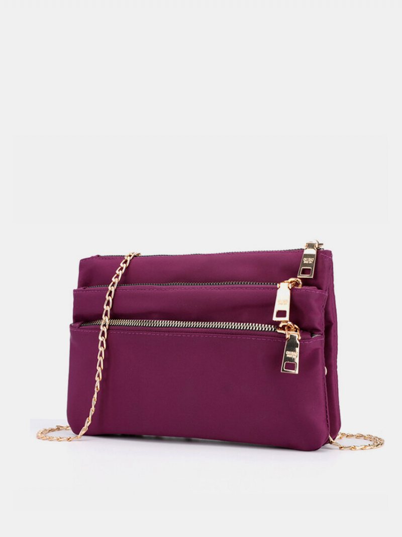 Damskie Torby Na Ramię Pure Color Z Wieloma Kieszeniami Crossbody Z Łańcuszkiem