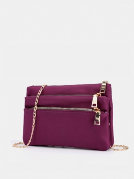 Damskie Torby Na Ramię Pure Color Z Wieloma Kieszeniami Crossbody Z Łańcuszkiem