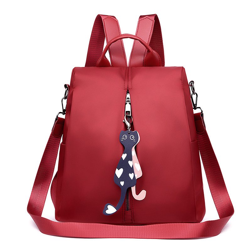 Dorywczo Antykradzieżowy Plecak Damski Fashion Simple Solid Color School Bag Torba Na Ramię Z Tkaniny Oxford Plecaki Podróżne O Dużej Pojemności