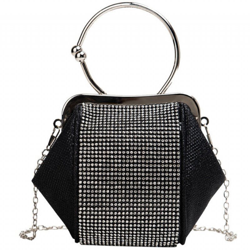 Elegancka Mała Torba Damska Nowa Zagraniczna Na Ramię Z Łańcuchem Gazowym Fashion Diamond Crossbody Bag