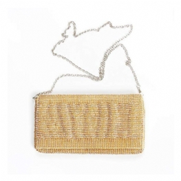 Exquisite Wedding Party Clutch Torebka Sparkling Crystal Ladies Wieczorowa Rhinestone - Gold