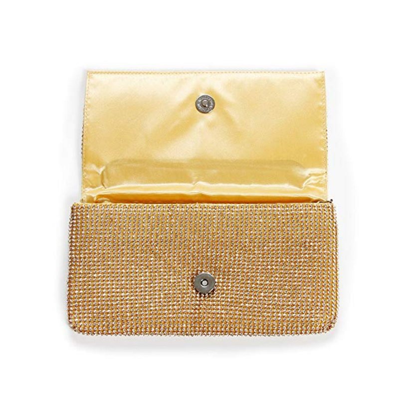 Exquisite Wedding Party Clutch Torebka Sparkling Crystal Ladies Wieczorowa Rhinestone - Gold