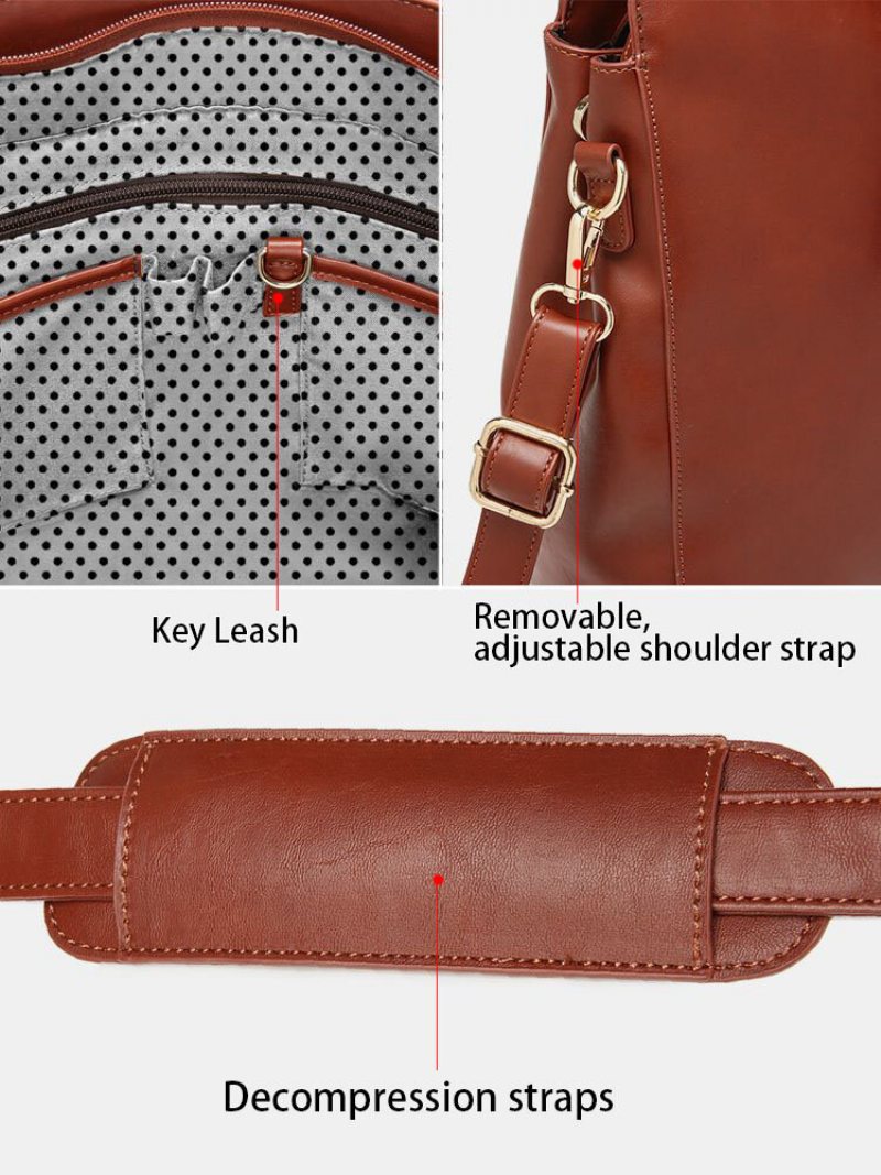 Faux Leather Multi-pocket Duża Pojemność 13.3-calowa Torba Na Laptopa Dwuczęściowy Zestaw Torebka Crossbody Bag Tote