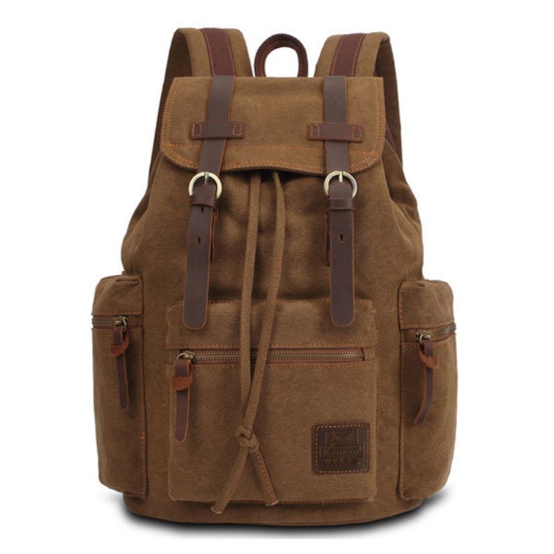 Kaukko Men Vintage Canvas Backapck Casual Computer School Travel Sport